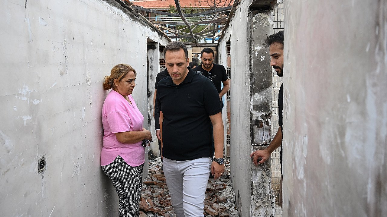 Bornova Belediyesi’nden yangın mağduru aileye destek