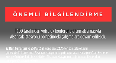 İZBAN'dan Vatandaşlara Bilgilendirme Notu
