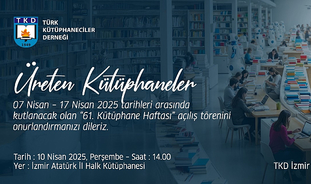 TKD İzmir Şubesi'nden Kütüphane Haftası Mesajı