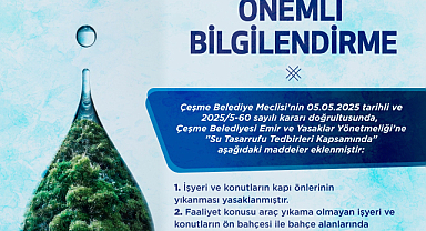 Çeşme Belediyesi'nden Su Tasarrufu Tedbirleri