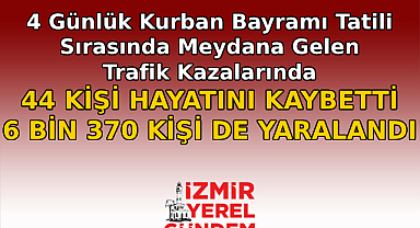 Kurban Bayramı Tatilinde 44 Kişi Hayatını Kaybetti