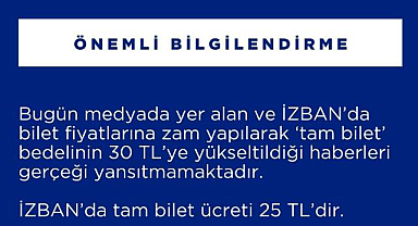 İZBAN'dan 'Bilet Fiyatı' Açıklaması
