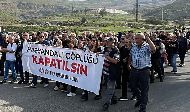 Çiğli'de 'Harmandalı Çöplüğünü İstemiyoruz' Yürüyüşü