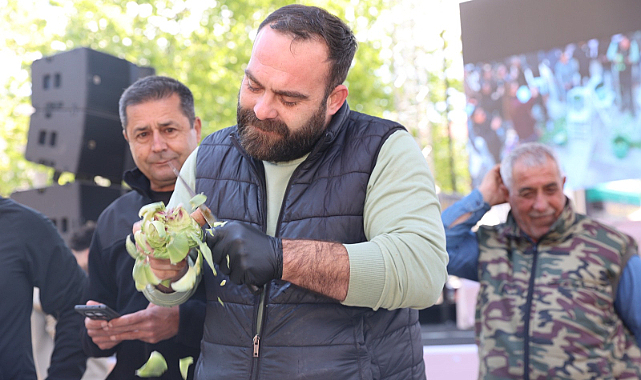 12. Uluslararası Urla Enginar Festivali'nde 'Enginar Soyma' Yarışması