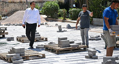Bornova Tarihi Çarşı ve Köşkler Bölgesi'nde Üst Yapı Çalışması