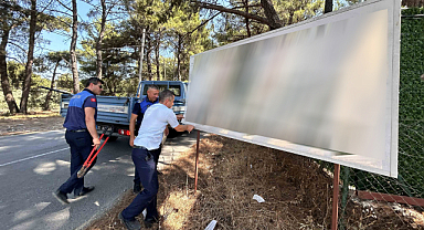Çiçekliköy ve Yakaköy'deki Usulsüz Tabelalar Kaldırıldı