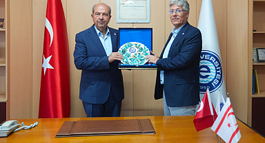 KKTC 5'inci Cumhurbaşkanı Tatar'dan EÜ Çeşme Turizm Fakültesine Ziyaret